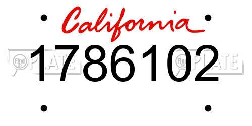1786102 California License Plate