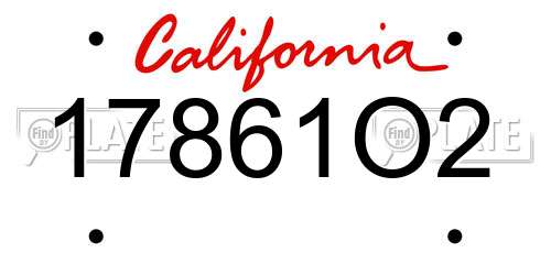 17861O2 California License Plate