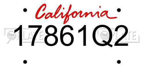 17861Q2 California License Plate