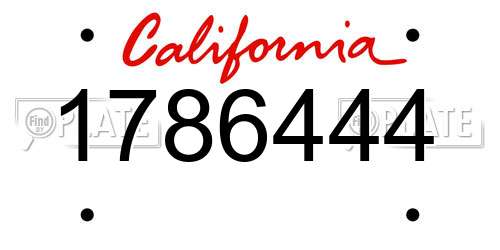 1786444 California License Plate