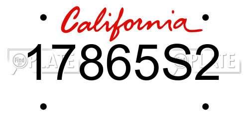 17865S2 California License Plate