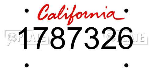 1787326 California License Plate