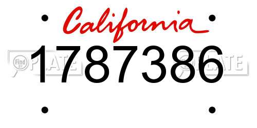 1787386 California License Plate