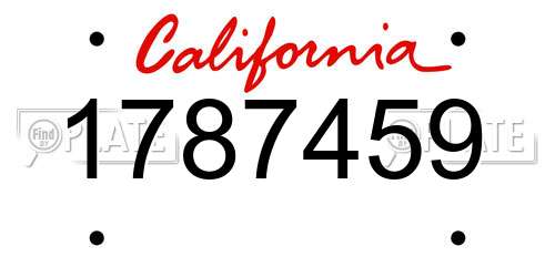 1787459 California License Plate