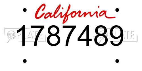 1787489 California License Plate