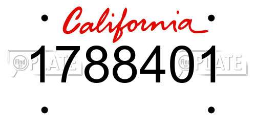 1788401 California License Plate