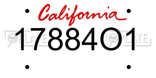 17884O1 California License Plate