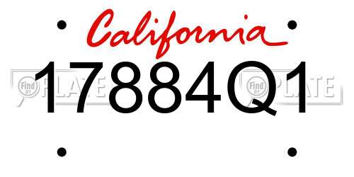 17884Q1 California License Plate