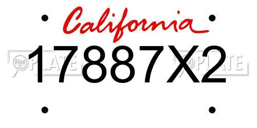17887X2 California License Plate