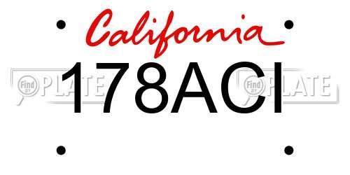 178ACI California License Plate