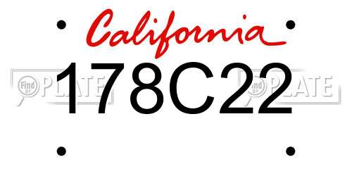 178C22 California License Plate