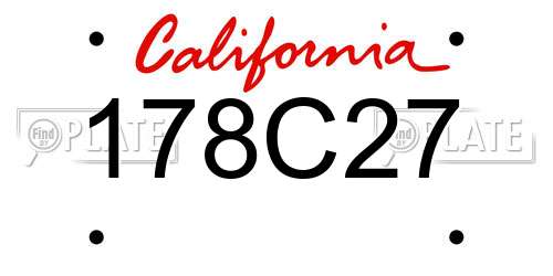178C27 California License Plate