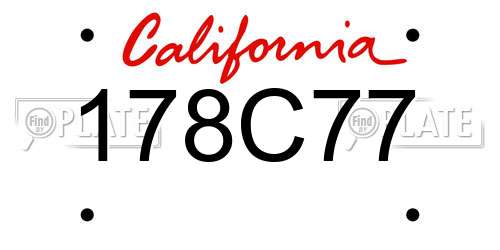 178C77 California License Plate