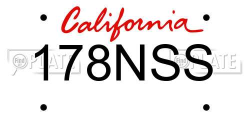 178NSS California License Plate