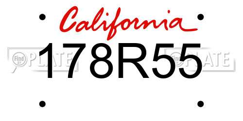 178R55 California License Plate