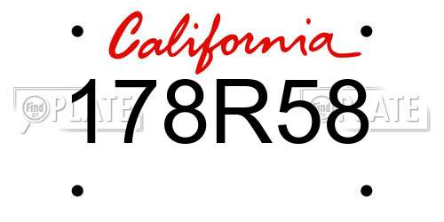 178R58 California License Plate