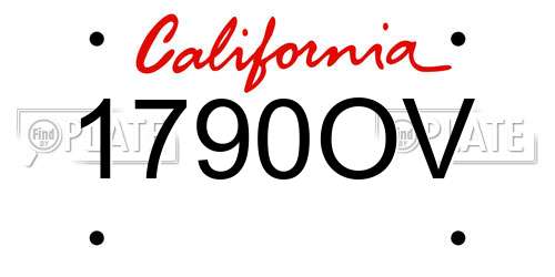 1790OV California License Plate