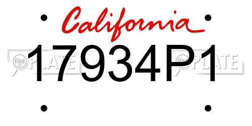 17934P1 California License Plate