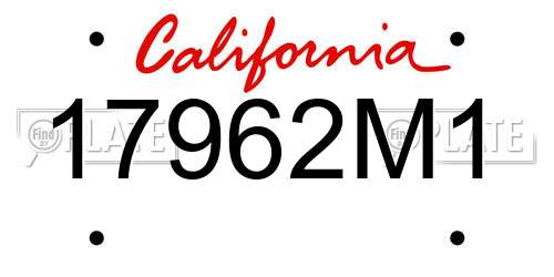 17962M1 California License Plate