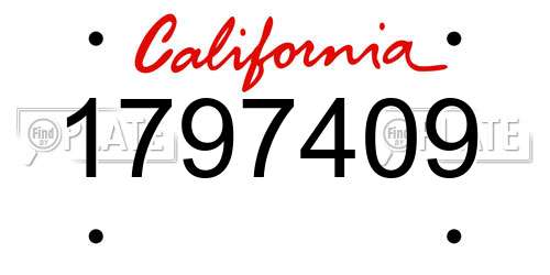 1797409 California License Plate