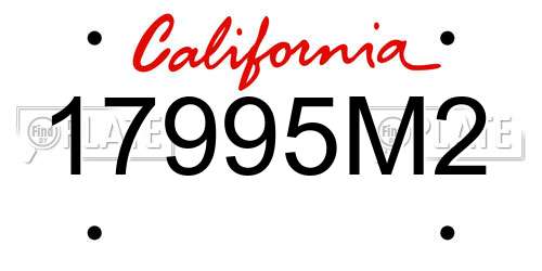 17995M2 California License Plate