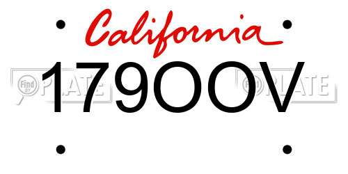 179OOV California License Plate