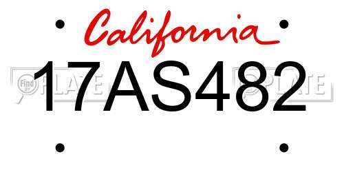 17AS482 California License Plate