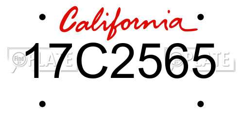 17C2565 California License Plate