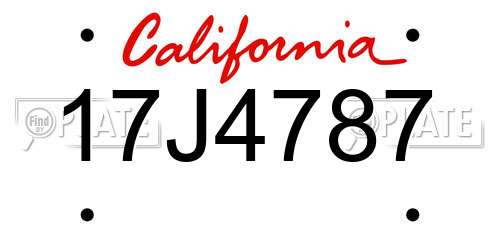 17J4787 California License Plate