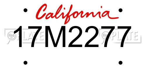 17M2277 California License Plate