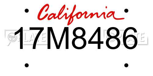 17M8486 California License Plate