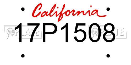17P1508 California License Plate