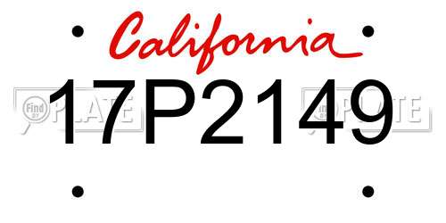 17P2149 California License Plate
