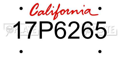 17P6265 California License Plate