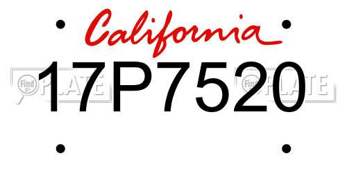 17P7520 California License Plate