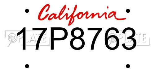 17P8763 California License Plate