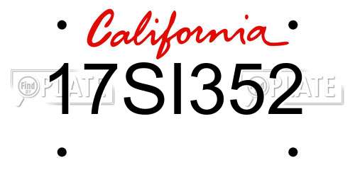 17SI352 California License Plate