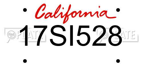 17SI528 California License Plate