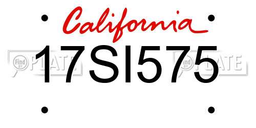 17SI575 California License Plate