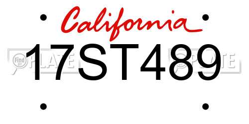 17ST489 California License Plate