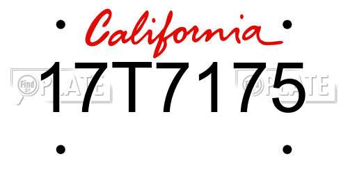 17T7175 California License Plate