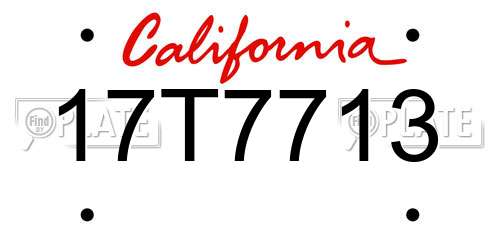 17T7713 California License Plate