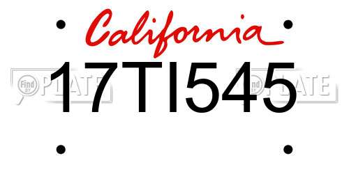 17TI545 California License Plate