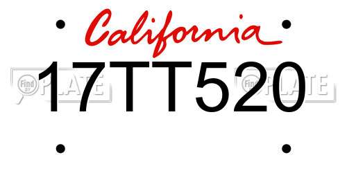 17TT520 California License Plate