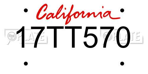 17TT570 California License Plate