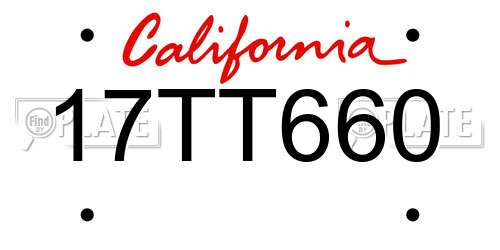 17TT660 California License Plate