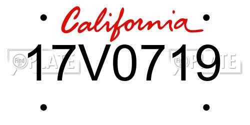 17V0719 California License Plate