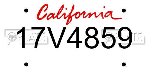 17V4859 California License Plate