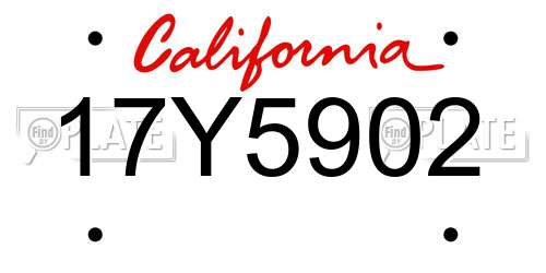 17Y5902 California License Plate