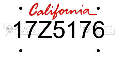 17Z5176 California License Plate
